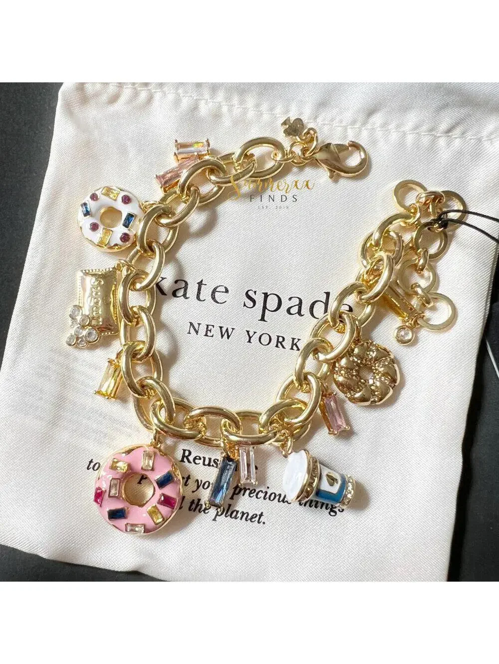 Kate Spade Coffee Break Donut Charm Bracelet - Picture 7 of 7
